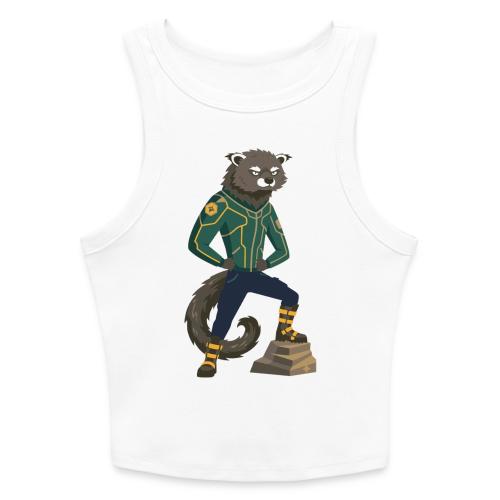 Raccoon Ranger in Neon Armor - Slim Fit Rib Women's Tank Top