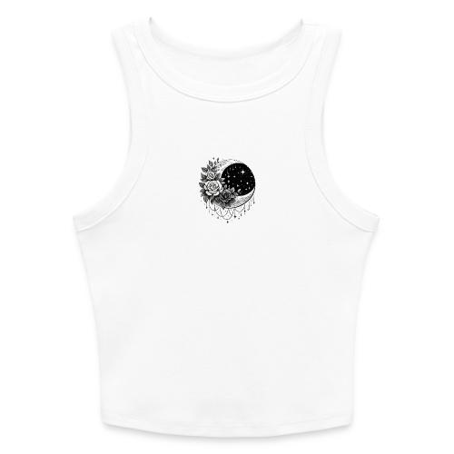 Crescent Moon Floral - Slim Fit Rib Women's Tank Top