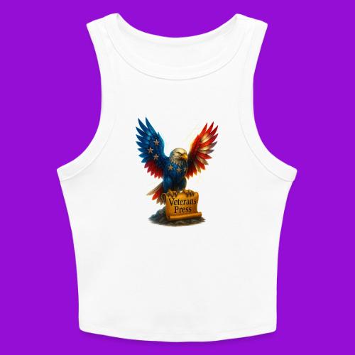 Veterans Press & Bald Eagle Flag 2 Print Set - Slim Fit Rib Women's Tank Top