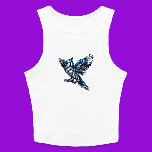 Silver Blue Jay Open Wing Perch - Slim Fit Rib Women's Tank Top