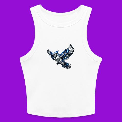 Silver Blue Jay in Flight - Slim Fit Rib Women's Tank Top