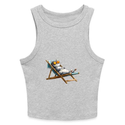 Sunshine Cat Mode - Slim Fit Rib Women's Tank Top