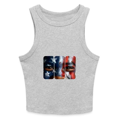 USA: Three Panels of Pride - Slim Fit Rib Women's Tank Top