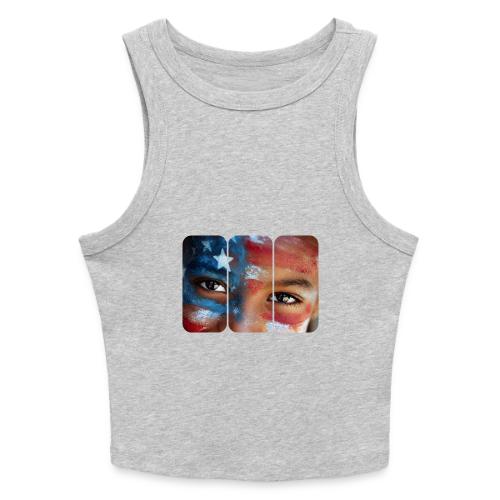 USA: Eyes of the Flag - Slim Fit Rib Women's Tank Top