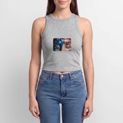 USA: Stars in Her Eyes - Slim Fit Rib Women's Tank Top