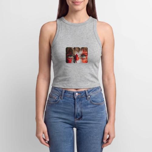 Canada: Maple Leaf Gaze - Slim Fit Rib Women's Tank Top