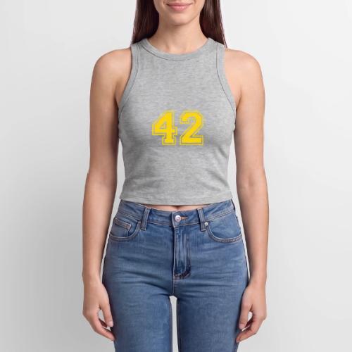 Number 42 in a classic athletic collegiate font - Slim Fit Rib Women's Tank Top
