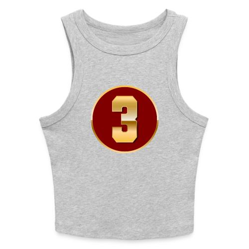 Number 3 in Gold Varsity Font - Slim Fit Rib Women's Tank Top