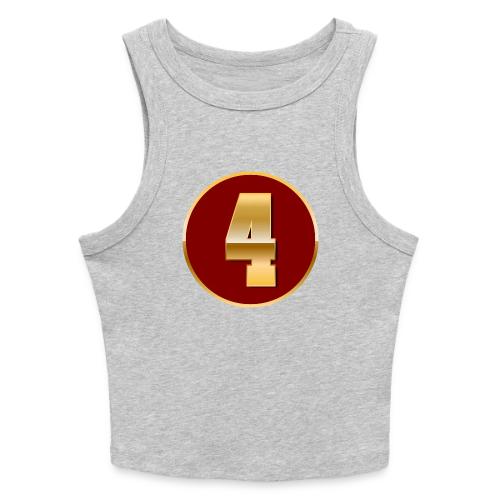 Number 4 in Gold Varsity Font - Slim Fit Rib Women's Tank Top