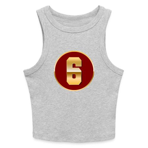 Number 6 in Gold Varsity Font - Slim Fit Rib Women's Tank Top