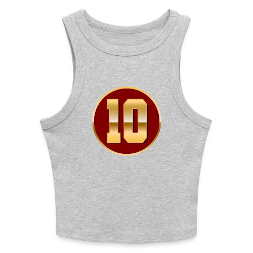 Number 10 in Gold Varsity Font - Slim Fit Rib Women's Tank Top