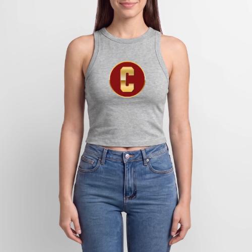 Letter C – Capital Varsity Alphabet Monogram - Slim Fit Rib Women's Tank Top