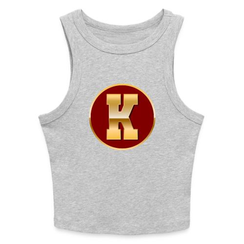 Letter K – Capital Varsity Alphabet Monogram - Slim Fit Rib Women's Tank Top