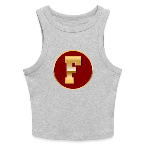 Letter F – Capital Varsity Alphabet Monogram - Slim Fit Rib Women's Tank Top
