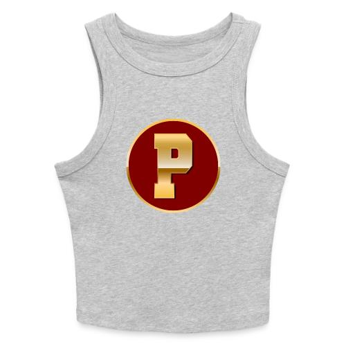 Letter P – Capital Varsity Alphabet Monogram - Slim Fit Rib Women's Tank Top