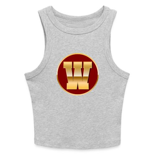 Letter W – Capital Varsity Alphabet Monogram - Slim Fit Rib Women's Tank Top