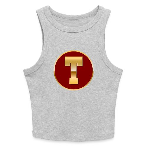 Letter T – Capital Varsity Alphabet Monogram - Slim Fit Rib Women's Tank Top