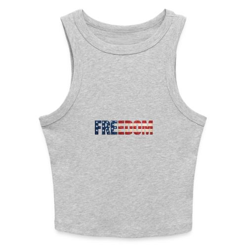 Freedom American Flag Distressed Patriotic Shirt - Slim Fit Rib Women's Tank Top