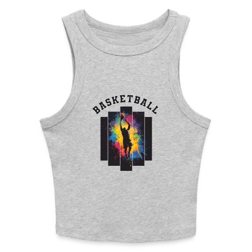 Basketball Slam Dunk Splash Design - Slim Fit Rib Women's Tank Top
