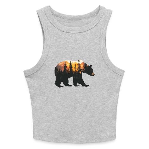 Bear: Sunset Guardian - Slim Fit Rib Women's Tank Top
