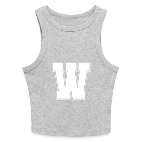 White Letter W – Varsity Alphabet Monogram - Slim Fit Rib Women's Tank Top