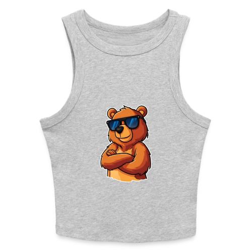 Cool Bear Sunglasses Cartoon Design - Slim Fit Rib Women's Tank Top
