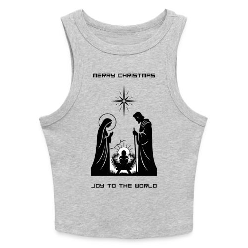 Joy to the World T-Shirt | Minimalist Nativity - Slim Fit Rib Women's Tank Top