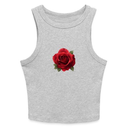 Rose: Crimson Bloom Elegance - Slim Fit Rib Women's Tank Top