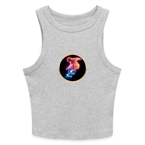 Skateboarding: Golden Trick Rider - Slim Fit Rib Women's Tank Top