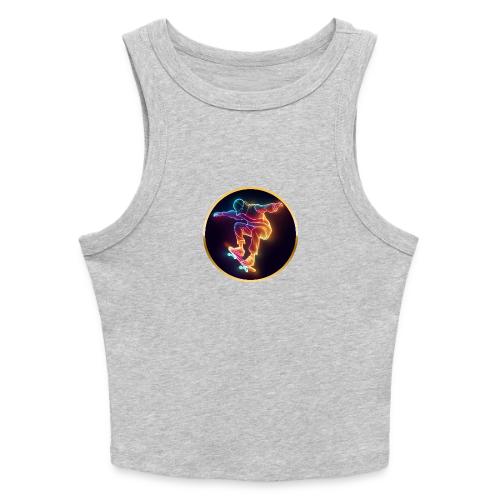 Skateboarding: Midnight Neon Skater - Slim Fit Rib Women's Tank Top