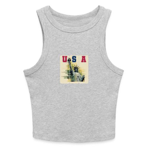 Art illustration of the Statue of Liberty - Slim Fit Rib Women's Tank Top