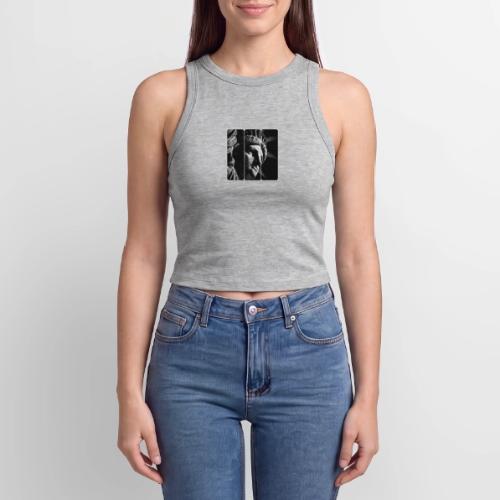 USA: Shadow of Liberty - Slim Fit Rib Women's Tank Top