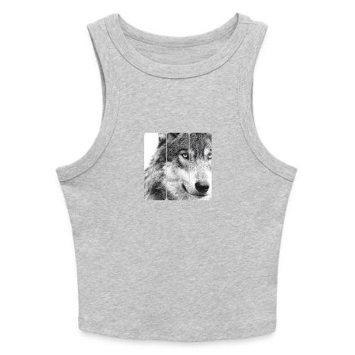 Wolf Face Triptych: Silent Alpha - Slim Fit Rib Women's Tank Top