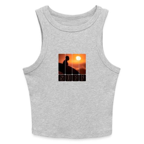Surfing: Sunset Surf Panels - Slim Fit Rib Women's Tank Top
