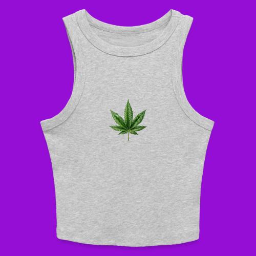 Cannabis Leaf - Slim Fit Rib Women's Tank Top
