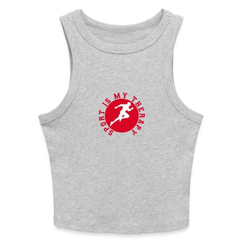 Sport Is My Therapy – Running Motivation Badge - Slim Fit Rib Women's Tank Top