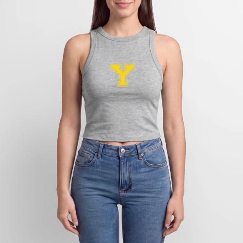 Letter Y – Capital Athletic Alphabet Monogram - Slim Fit Rib Women's Tank Top