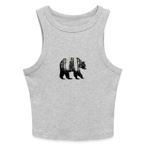 Evergreen Bear Silhouette - Slim Fit Rib Women's Tank Top