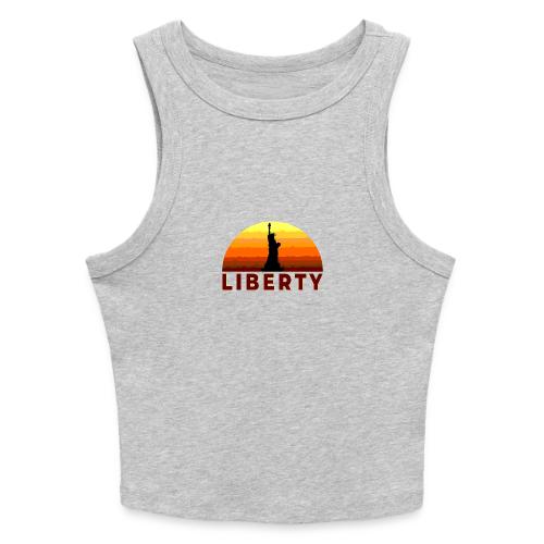 USA: Sunset Liberty Bold - Slim Fit Rib Women's Tank Top