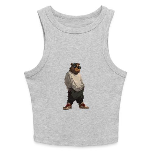 Urban Streetwear Bear Cool Apparel Design - Slim Fit Rib Women's Tank Top