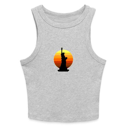 USA: Golden Horizon Liberty - Slim Fit Rib Women's Tank Top
