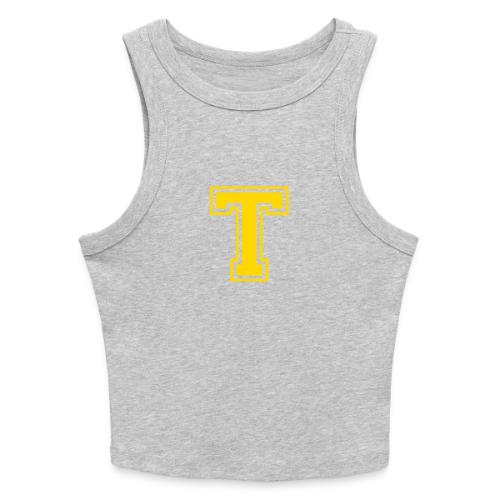 Letter T – Capital Athletic Alphabet Monogram - Slim Fit Rib Women's Tank Top