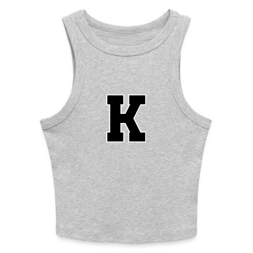 Varsity Letter K Collegiate Font Design - Slim Fit Rib Women's Tank Top