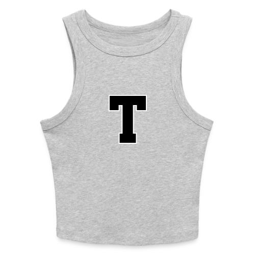 Varsity Letter T Athletic Font Design - Slim Fit Rib Women's Tank Top