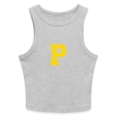 Letter P – Capital Athletic Alphabet Monogram - Slim Fit Rib Women's Tank Top