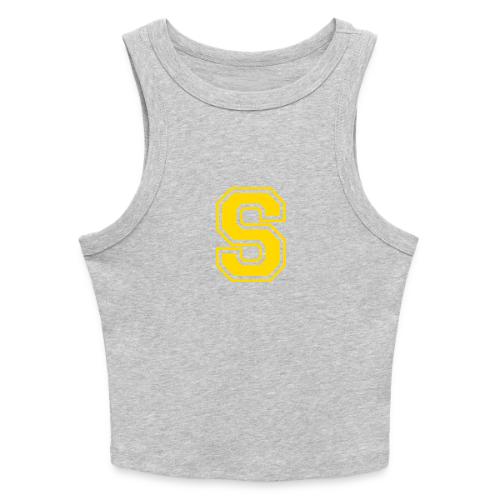 Letter S – Capital Athletic Alphabet Monogram - Slim Fit Rib Women's Tank Top