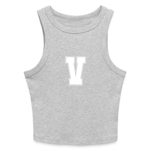 White Letter V – Varsity Alphabet Monogram - Slim Fit Rib Women's Tank Top
