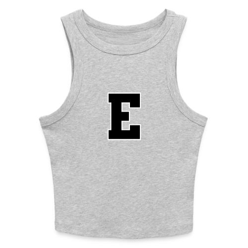 Varsity Letter E Collegiate Font Graphic - Slim Fit Rib Women's Tank Top