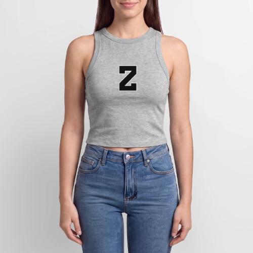 Varsity Letter Z Athletic Font Design - Slim Fit Rib Women's Tank Top