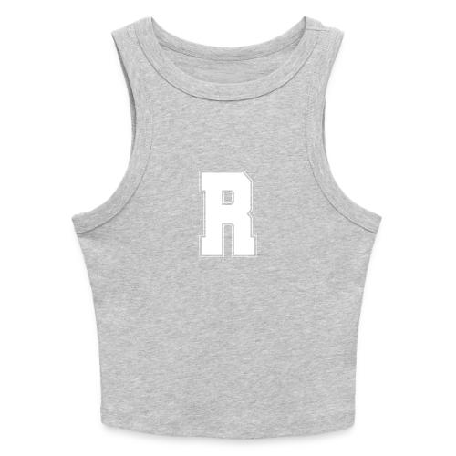 White Letter R – Varsity Alphabet Monogram - Slim Fit Rib Women's Tank Top